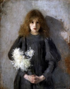 O. Boznańska, Dziewczynka z chryzantemami, 1894 (public domain)